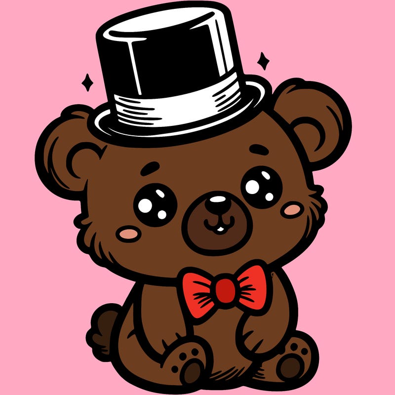 baby bear with top hat