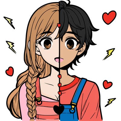 realistic girl boy split