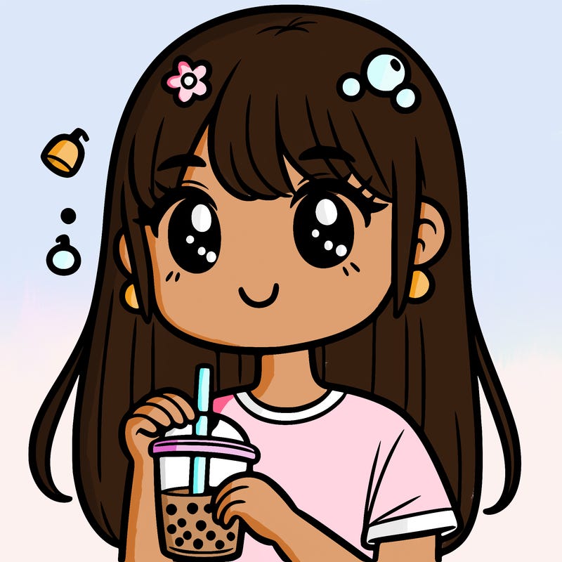 girl drinking boba