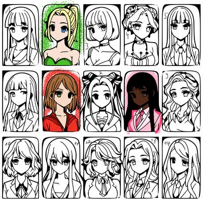 girls that look diffrent anime