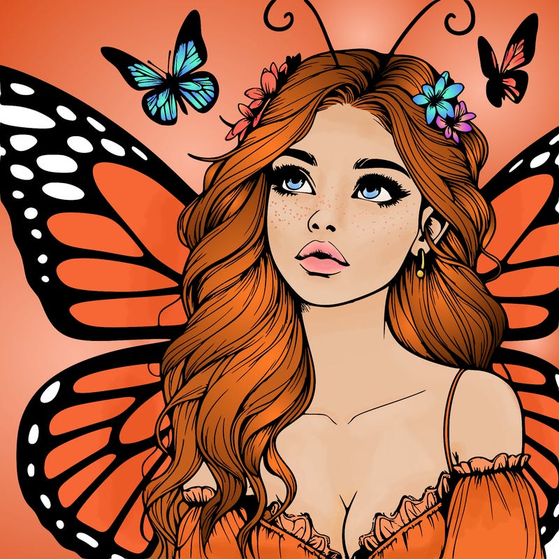 butterfly fairy realistic girl