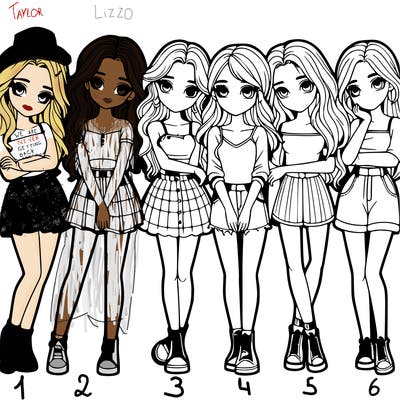 a group of girls realistic