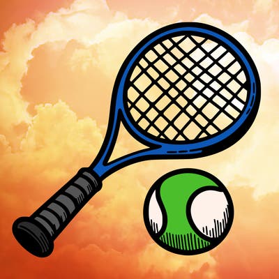 tennis ball and racket