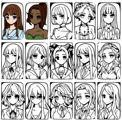 girls that look diffrent anime
