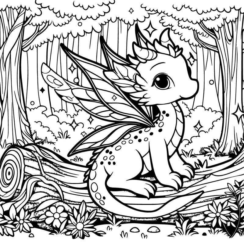 fairy dragon in a mystical forest