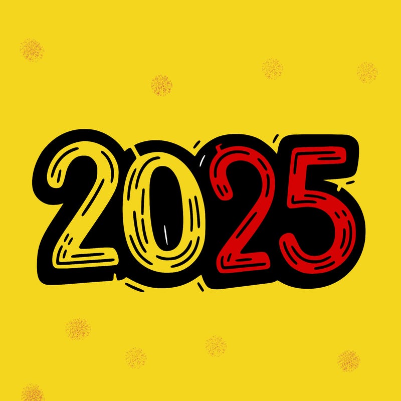 one line scrawled numbers sketch design “2025”