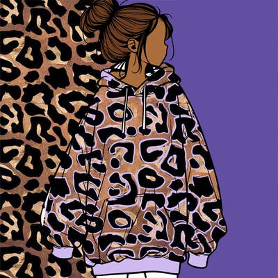 realistic girl with a oversized sweatshirt on and a bun