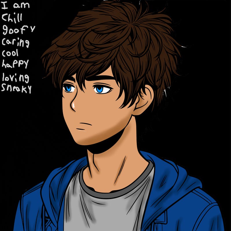 realistic teenage boy with messy hair