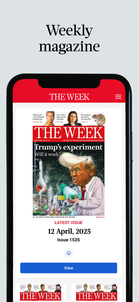 The Week - UK Edition - The Week UK Edition mobile app displaying the latest weekly magazine cover