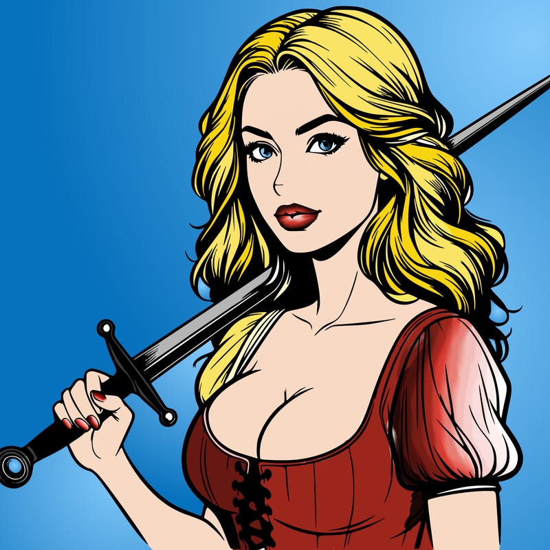 realistic woman with a sword