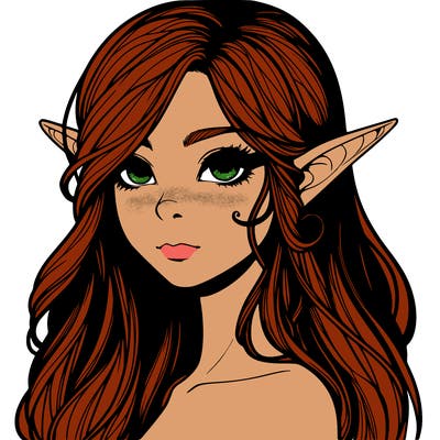 elf girl realistic dark fantasy