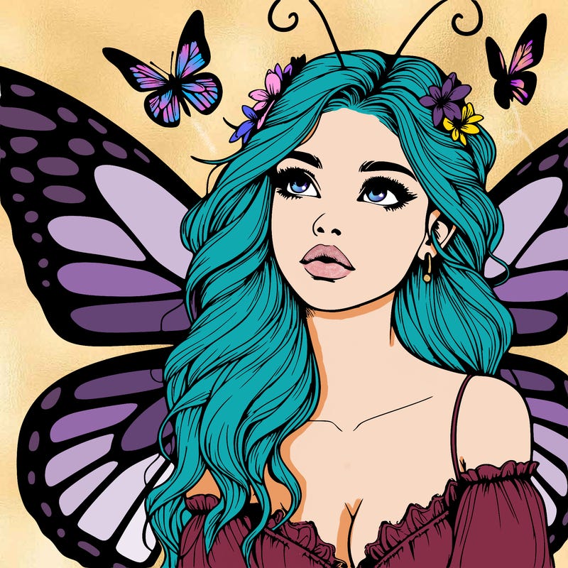 butterfly fairy realistic girl