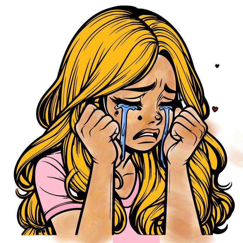 realistic girl crying