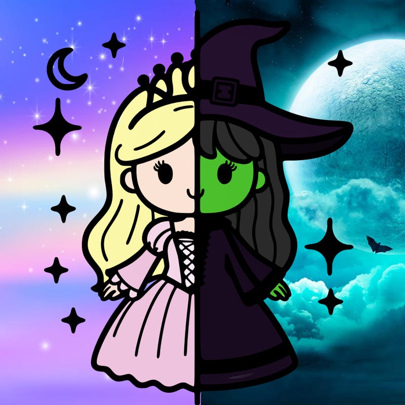 split princess and witch