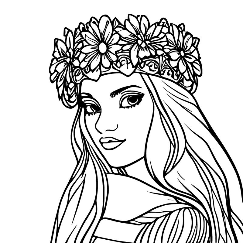 girl with flowers crown