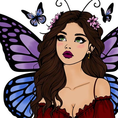 butterfly fairy realistic girl