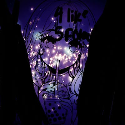 realistic girl drink a boba