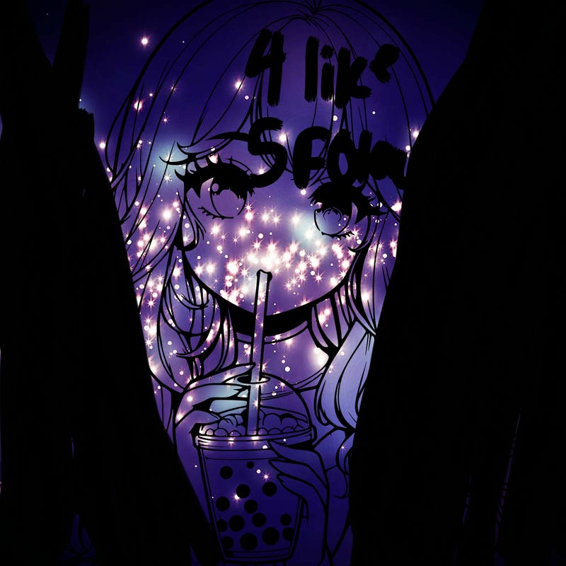 realistic girl drink a boba