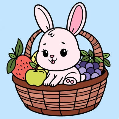 bunny in a fruit basket