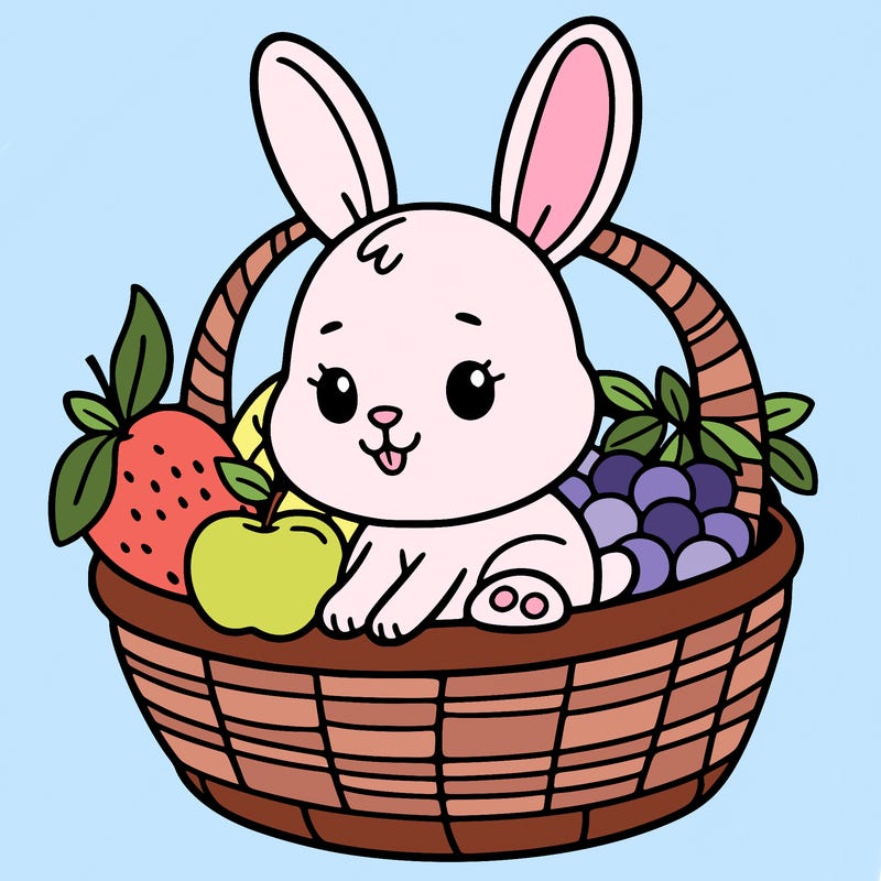 bunny in a fruit basket