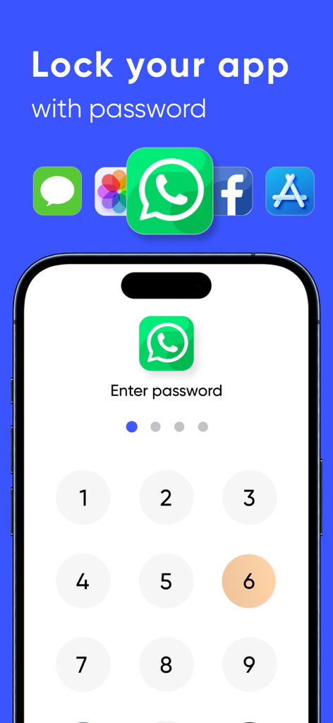 Smartphone screen showing a numeric PIN entry keypad to lock and protect private apps