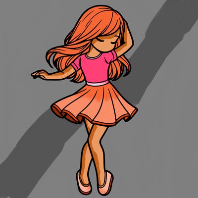 girl dancing  realistic