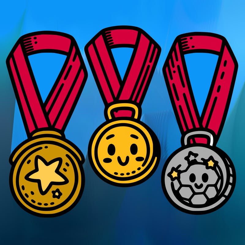 three sports medals