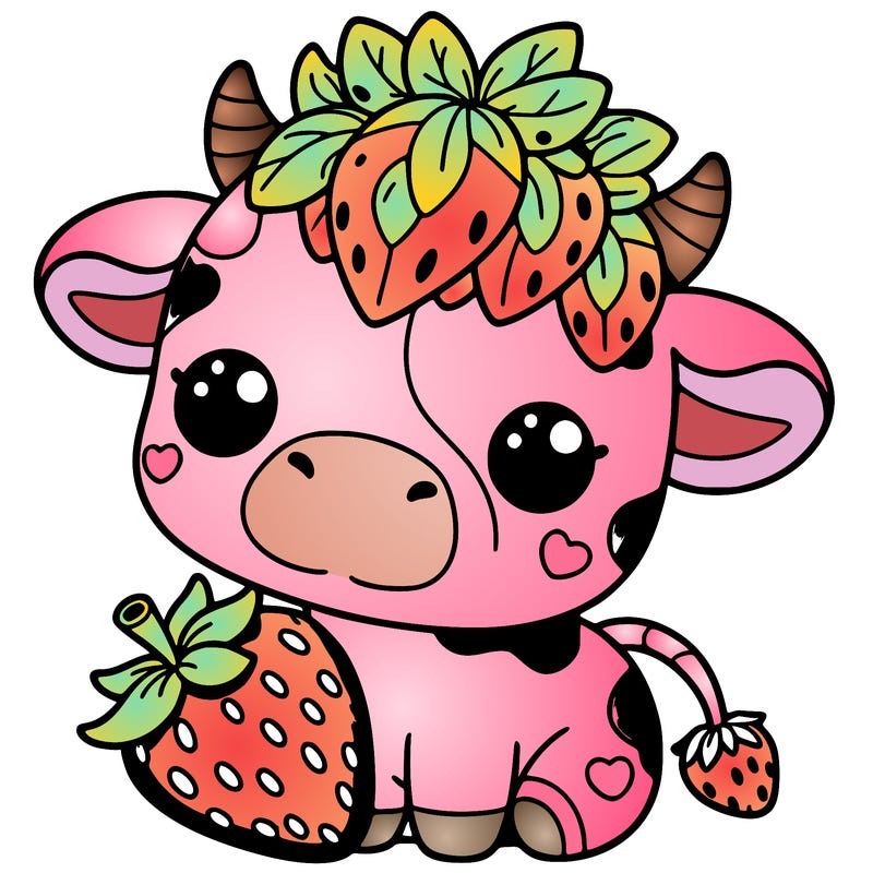 cute strawberry cow