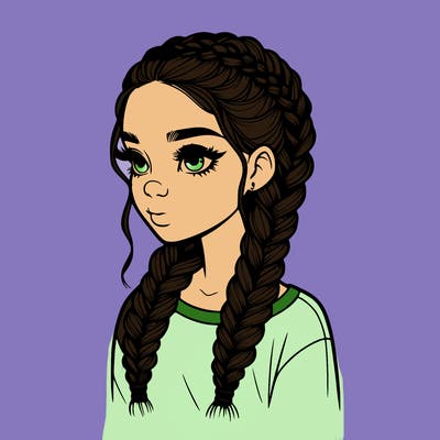 realistic girl with braids