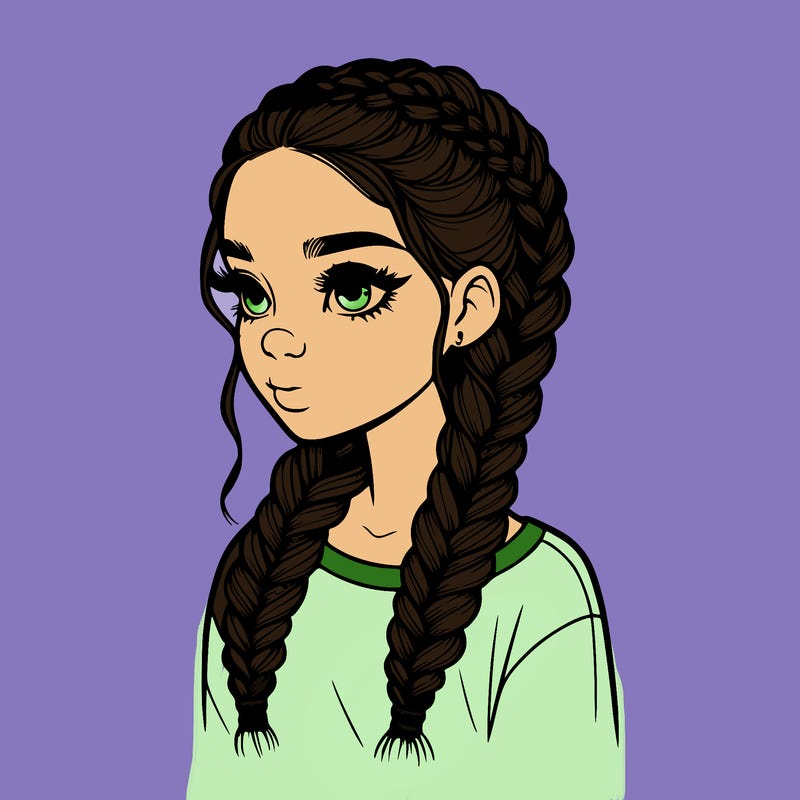 realistic girl with braids