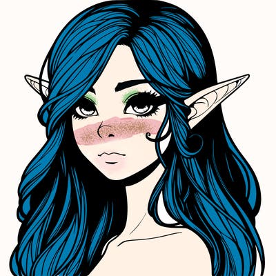 elf girl realistic dark fantasy