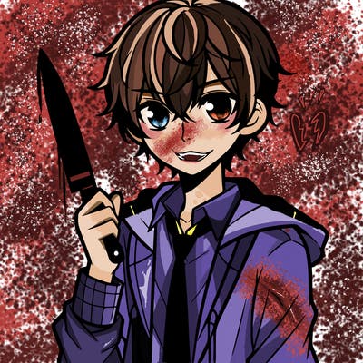anime boy with knife