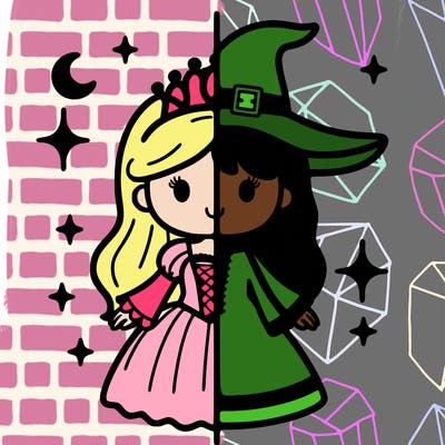split princess and witch