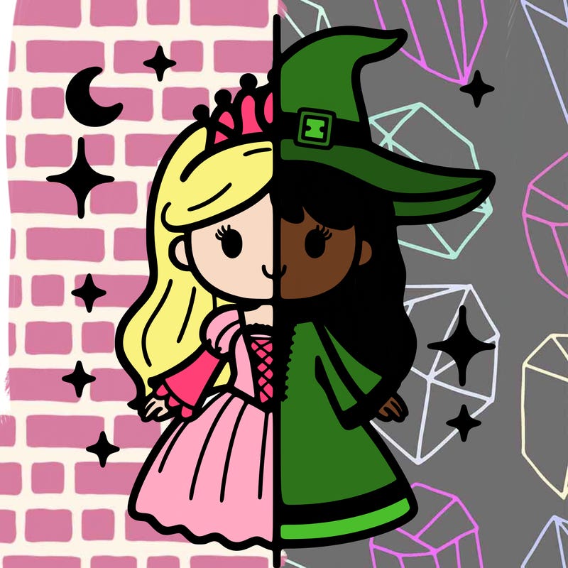 split princess and witch