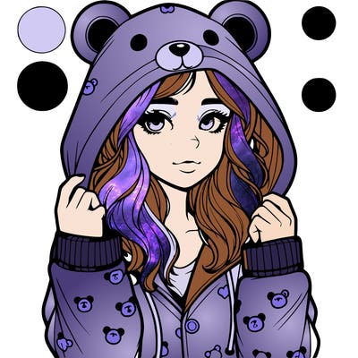 realistic girl in a animal pjs hoodie