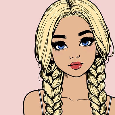 realistic girl with braids