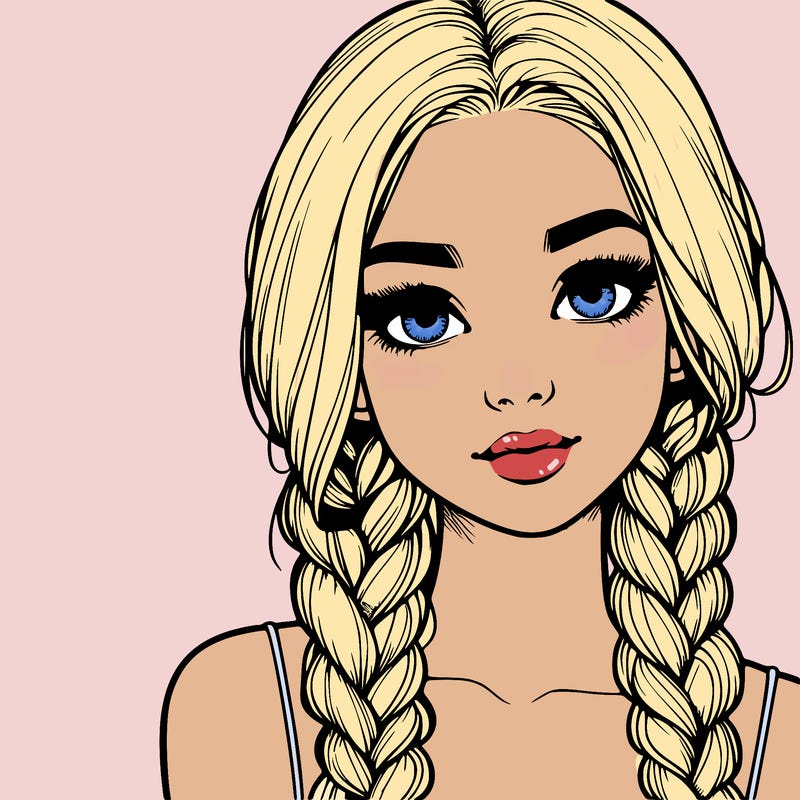 realistic girl with braids