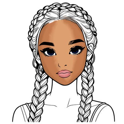 realistic girl with braids