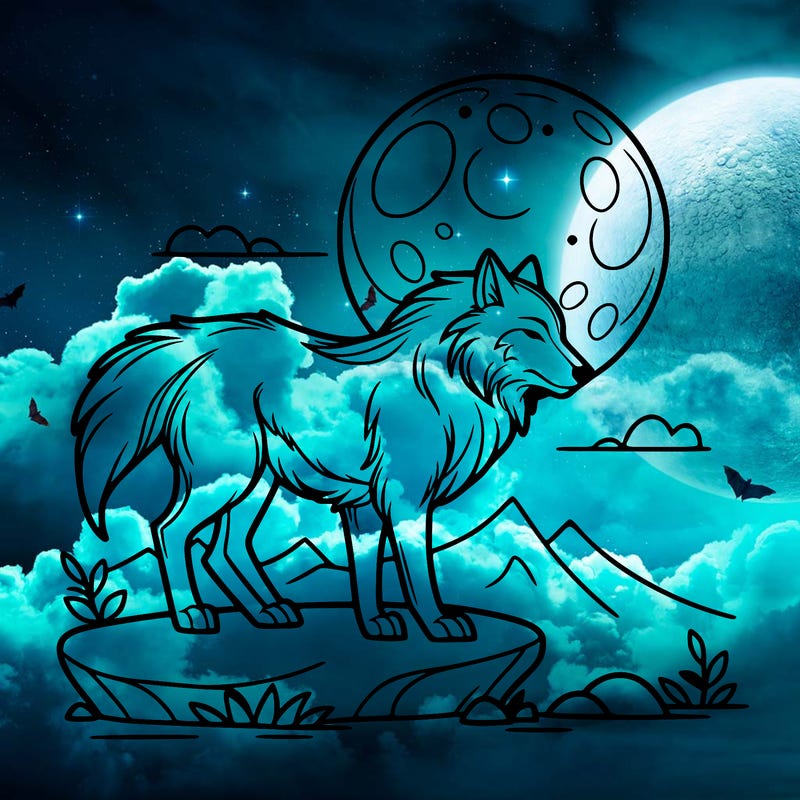 wolf moonlight