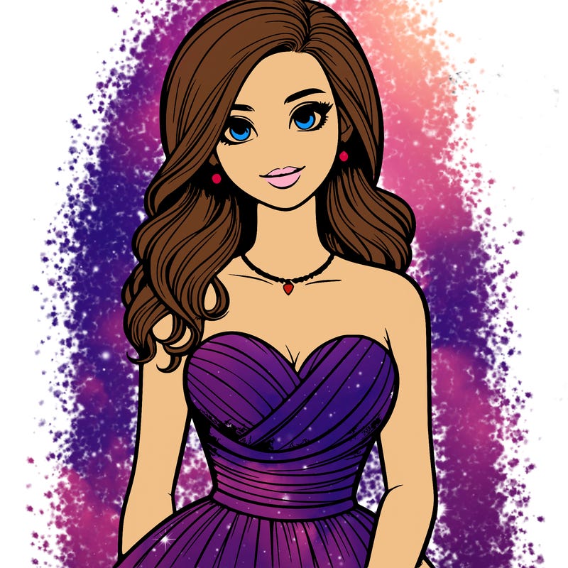 realistic girl in prom dress