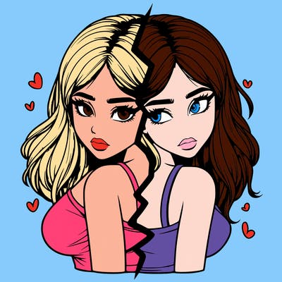 realistic girl split