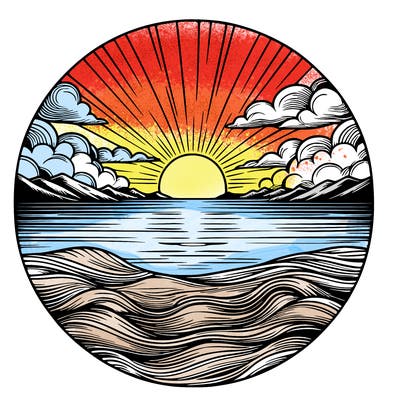 realistic sunset