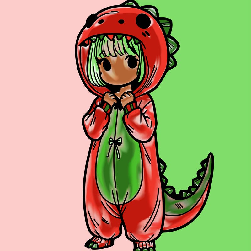 dino onesies on girl