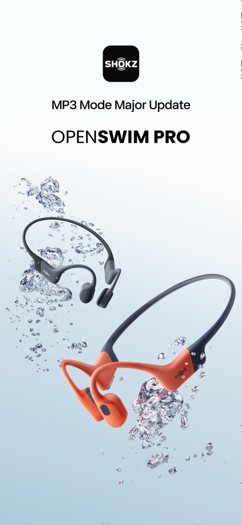 Shokz OpenSwim Pro bone conduction headphones submerged in water bubbles