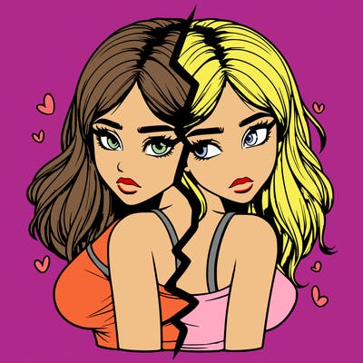 realistic girl split