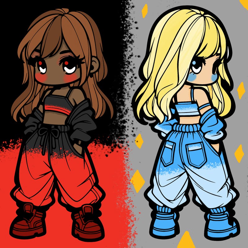 girl in crop top and baggy pants