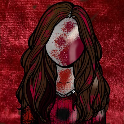 realistic girl faceless with hair