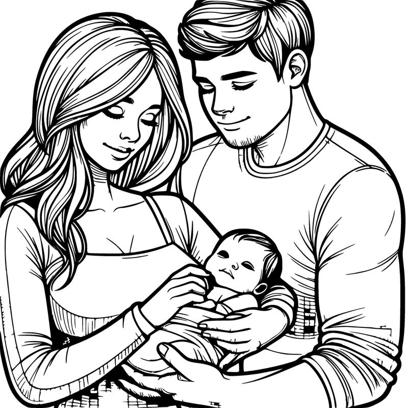 realistic baby with mommy and daddy
