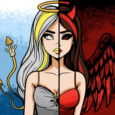 devil vs angel realistic girl