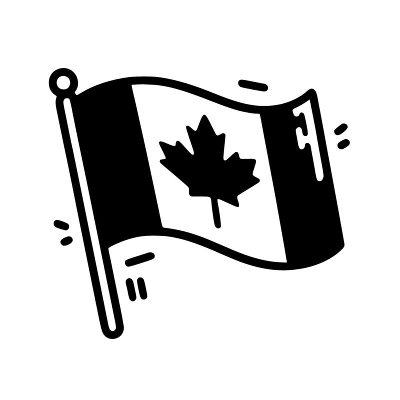 canada flag, uncoloured